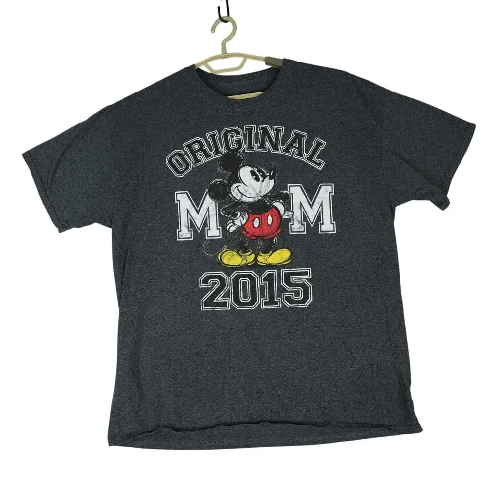 Disney T-Shirt Adult XL 46/48 Gray Original MM 2015 Graphic Tee Mickey Mouse - Picture 1 of 5